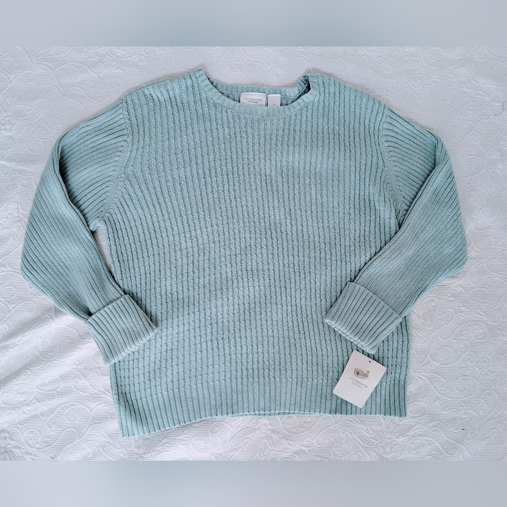 Liz Claiborne Cable Knit Crew Sweater – Light Blue, Size 2X, NWT